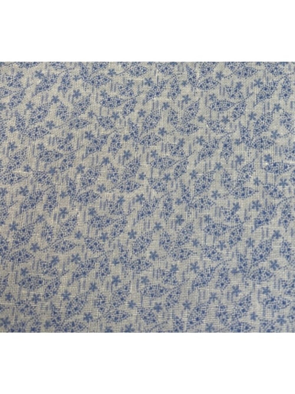 Blue Floral Cotton Fabric 17x44" Small Print Sewing Quilting Material